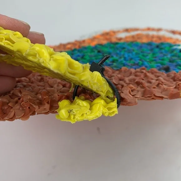 Vintage Melted Popcorn Wall Decoration Thanksgiving Large Turkey Collectible